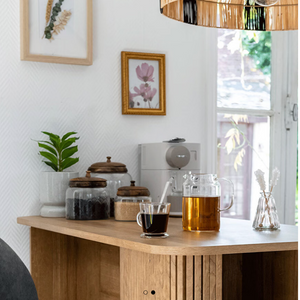 Bonbonnière en verre 1,2 L avec couvercle manguier