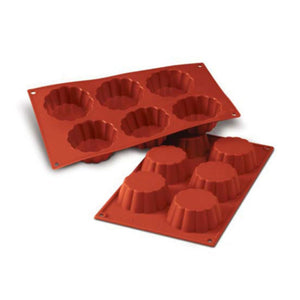 Moule 6 briochettes / petites brioches en silicone - Silikomart