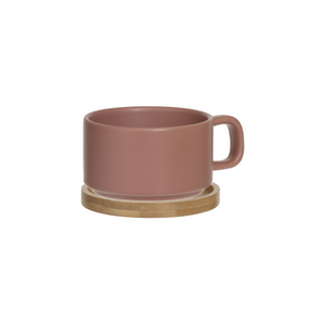 Théière solitaire en céramique avec son verre - Terracotta