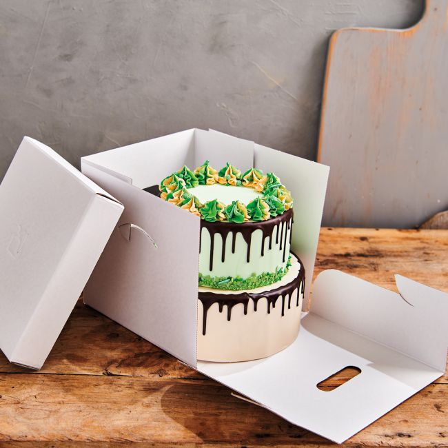 HOKIP Lot de 5 Grandes boîtes à gâteaux idéales pour layer cake, Boîtes à  gâteau de 30,5 cm avec couvercles, Boîtes à gâteau carrées de 30,5 cm avec  ruban doré